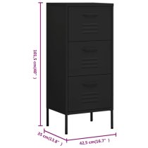 Jordan Steel Storage Cabinet With 3 Drawers In Black