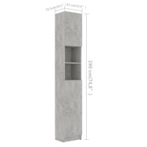 Logan Wooden Bathroom Storage Cabinet In Concrete Effect