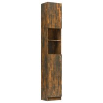 Logan Wooden Bathroom Storage Cabinet In Smoked Oak