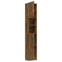 Logan Wooden Bathroom Storage Cabinet In Smoked Oak