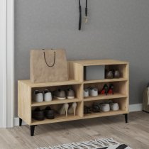 Lenoir Wooden Shoe Storage Rack With 5 Shelves In Sonoma Oak