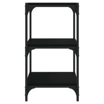 Grove Wooden 3-Tier Bookshelf In Black With Steel Frame