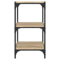 Grove Wooden 3-Tier Bookshelf In Sonoma Oak With Steel Frame