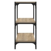 Grove Wooden 3-Tier Bookshelf In Sonoma Oak With Steel Frame