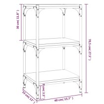 Grove Wooden 3-Tier Bookshelf In Sonoma Oak With Steel Frame