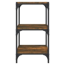 Grove Wooden 3-Tier Bookshelf In Smoked Oak With Steel Frame