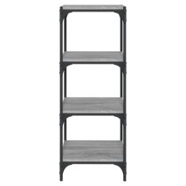 Grove Wooden 4-Tier Bookshelf In Grey Sonoma Oak With Steel Frame