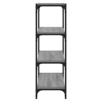 Grove Wooden 4-Tier Bookshelf In Grey Sonoma Oak With Steel Frame