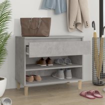 Midland Wooden Hallway Shoe Storage Rack In Concrete Effect