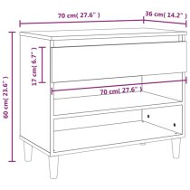 Midland Wooden Hallway Shoe Storage Rack In Concrete Effect