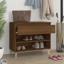 Midland Wooden Hallway Shoe Storage Rack In Brown Oak