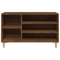 Monza Wooden Hallway Shoe Storage Rack In Brown Oak