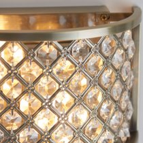 Hobson Crystal Glass Wall Light With Antique Brass Frame