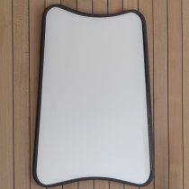 Koran Small Curved Bedroom Mirror In Black Frame