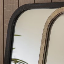 Koran Small Curved Bedroom Mirror In Black Frame