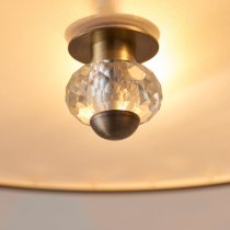 Hobson Crystal Glass Ceiling Light With Antique Brass Frame