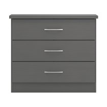 Mack Wooden Chest Of 3 Drawers In Grey