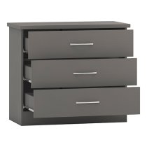 Mack Wooden Chest Of 3 Drawers In Grey