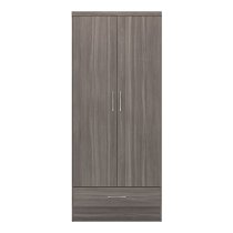 Mack Wooden Wardrobe With 2 Doors 1 Drawer In Black