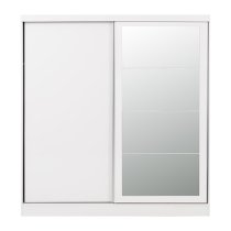 Mack Mirrored High Gloss Sliding Wardrobe With 2 Doors In White