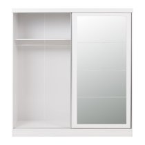 Mack Mirrored High Gloss Sliding Wardrobe With 2 Doors In White