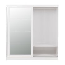 Mack Mirrored High Gloss Sliding Wardrobe With 2 Doors In White