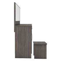 Mack Wooden Vanity And Dressing Table Set In Black Wood Grain