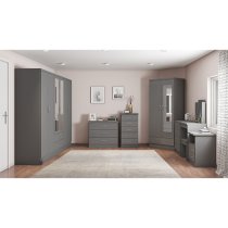 Mack Wooden Wardrobe With 6 Doors 2 Drawers In Grey