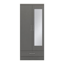 Mack Wooden Wardrobe With 2 Doors In Grey