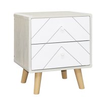 Davis Bedside Cabinet With 2 Drawers In Dusty Grey And White