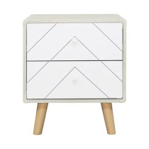 Davis Bedside Cabinet With 2 Drawers In Dusty Grey And White