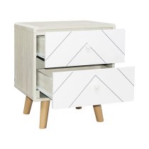 Davis Bedside Cabinet With 2 Drawers In Dusty Grey And White