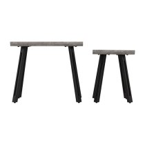 Qinson Wave Edge Set Of 2 Nest Of Tables In Concrete Effect