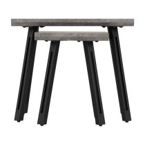 Qinson Wave Edge Set Of 2 Nest Of Tables In Concrete Effect