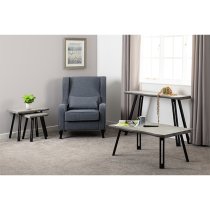 Qinson Wave Edge Set Of 2 Nest Of Tables In Concrete Effect