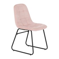 Qinson Wave Edge Dining Table With 4 Lyster Pink Chairs