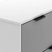 Madric High Gloss Chest Of 5 Drawers In Grey And White