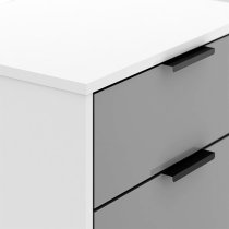 Madric Narrow High Gloss Chest Of 5 Drawers In Grey And White