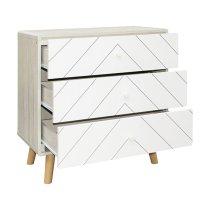 Davis Wooden Chest Of 3 Drawers In Dusty Grey And White