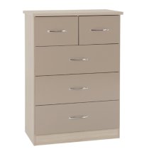 Mack Wooden Bedroom Set With 2 Doors Wardrobe Oyster Gloss Front