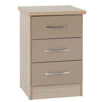 Mack Wooden Bedroom Set With 2 Doors Wardrobe Oyster Gloss Front