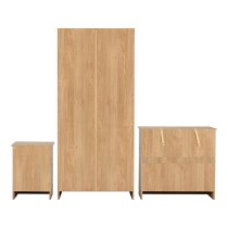 Mazi Wooden Bedroom Furniture Set With Wardrobe In Oak Effect