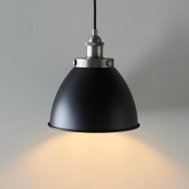 Barrie Small Rolled Shade Ceiling Pendant Light In Matt Black