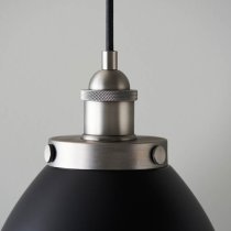 Barrie Small Rolled Shade Ceiling Pendant Light In Matt Black