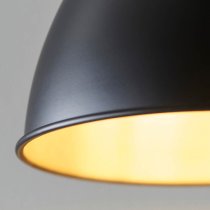 Barrie Small Rolled Shade Ceiling Pendant Light In Matt Black