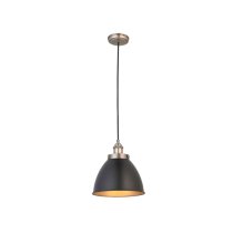 Barrie Small Rolled Shade Ceiling Pendant Light In Matt Black