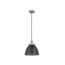 Barrie Small Rolled Shade Ceiling Pendant Light In Matt Black