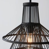 Cary Ceiling Pendant Light With Dark Stained Bamboo Framework