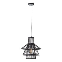 Cary Ceiling Pendant Light With Dark Stained Bamboo Framework