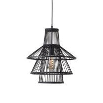 Cary Ceiling Pendant Light With Dark Stained Bamboo Framework